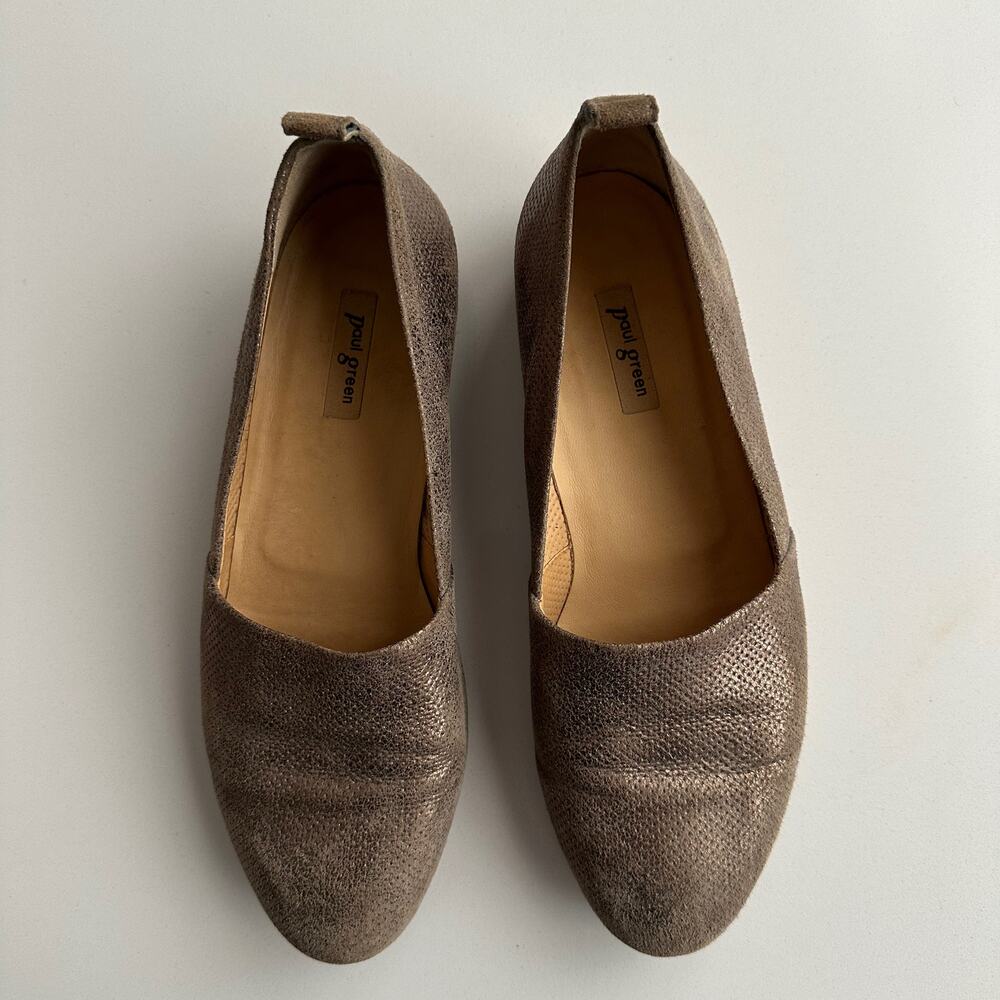Paul Green Perry Perforated‎ Metallic Smoke Comfort Loafers Shoes UK 3 1/2 US 6